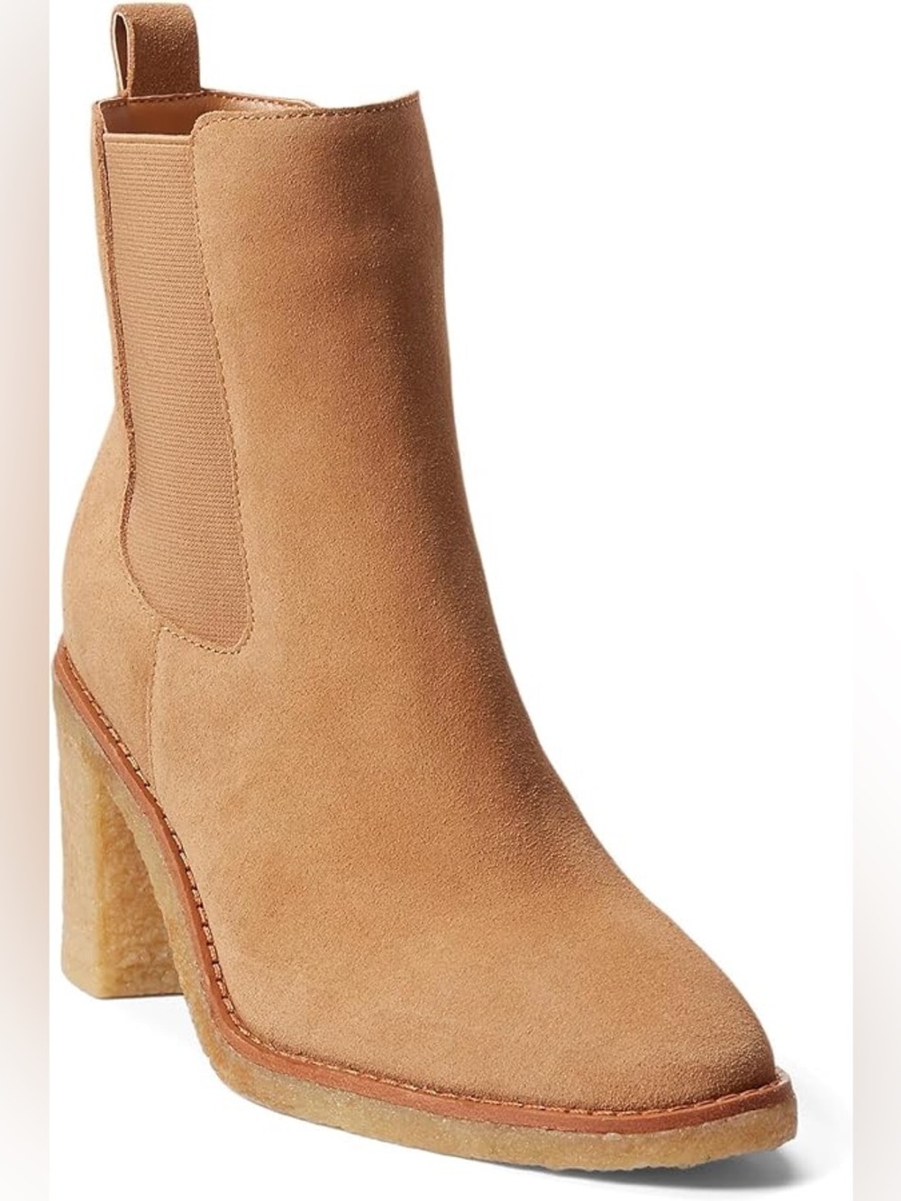 NEW Lauren Ralph Lauren Marianna Wtrpf. Suede Chelsea Boots Camel in Size 5